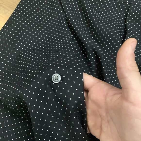 Ann Taylor Black Dotted Button Up Shirt W/ Collar For Women Size S - Picture 4 of 5